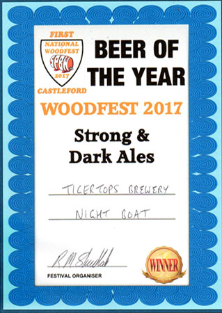 Night Boat by Tigertops Brewery Woodfest 2017 award