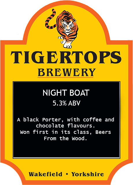 Night Boat black Porter by Tigertops Brewery, Wakefield